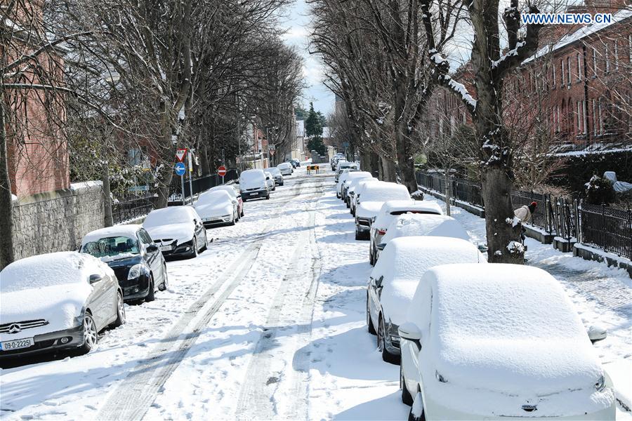 IRELAND-DUBLIN-SNOWSTORM