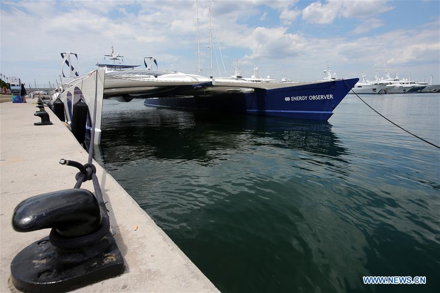 GREECE-ATHENS-ENERGY OBSERVER-HYDROGEN-VESSEL