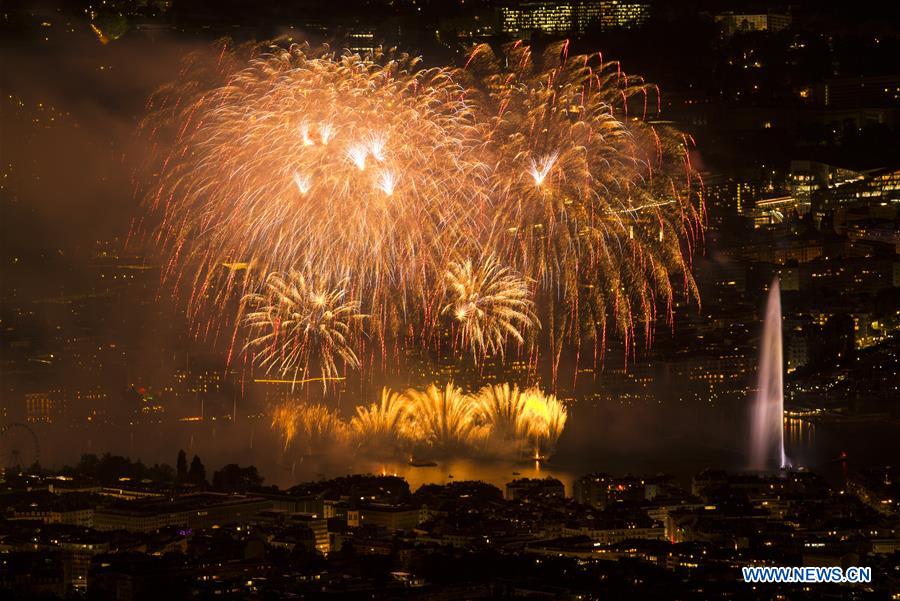 SWITZERLAND-GENEVA-LAKE LEMAN-FIREWORKS