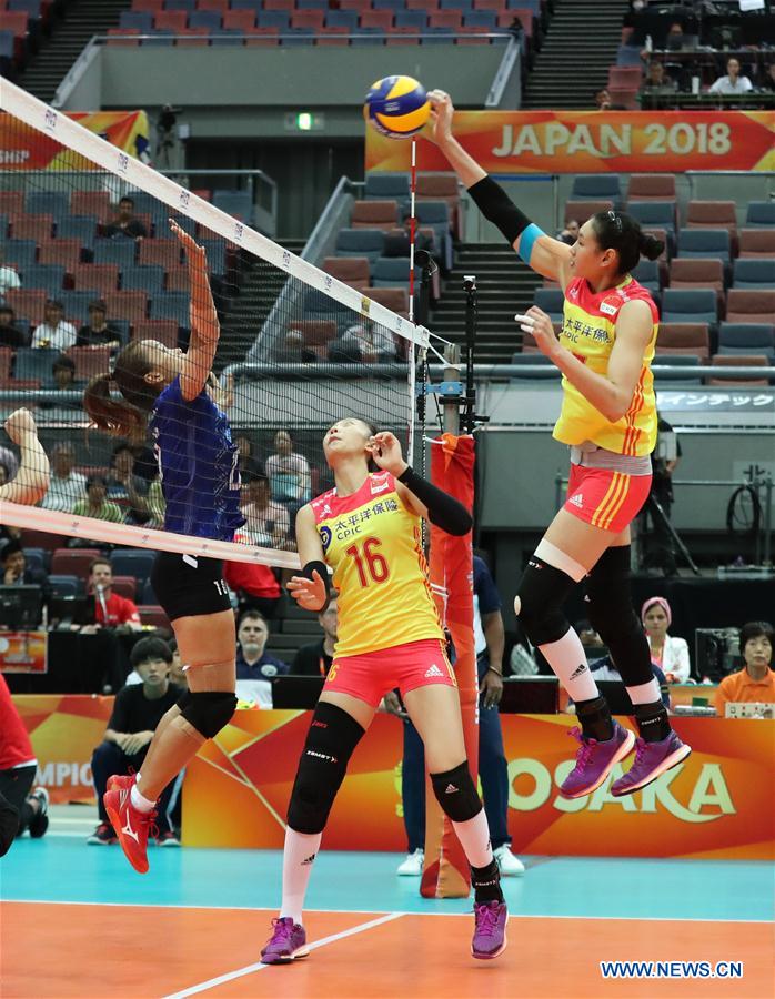 (SP)JAPAN-OSAKA-VOLLEYBALL-WOMEN'S WORLD CHAMPIONSHIP-CHINA VS THAILAND