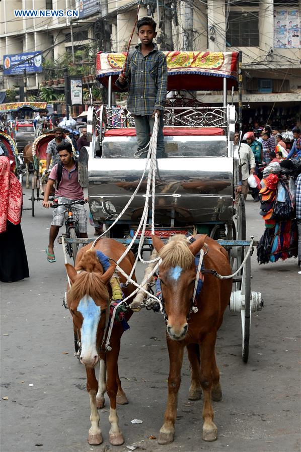 BANGLADESH-DHAKA-HORSE-DRAWN-CARRIAGE