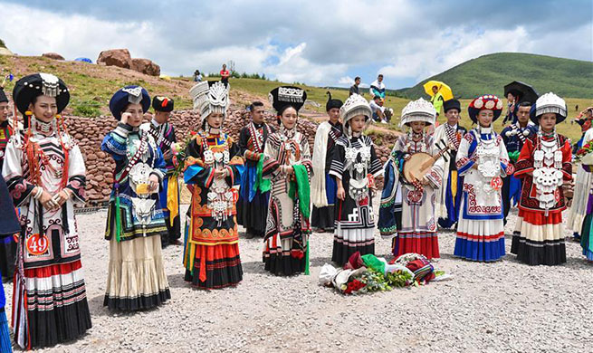 Beauty contest held during torch festival of Yi ethnic group in SW China's Sichuan