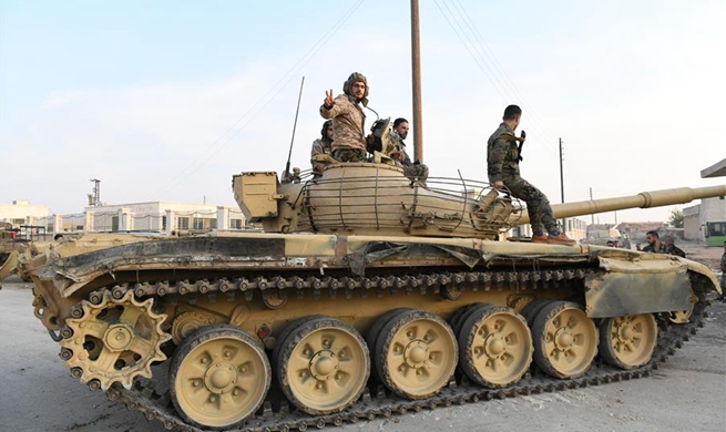 Syrian soldiers seen in Manbij of Aleppo province