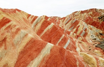 Spectacular scenery of Danxia landform in NW China's Gansu