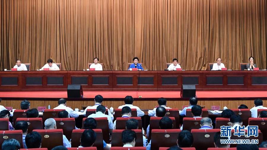 6月25日，全国民族团结进步创建经验交流现场会在内蒙古兴安盟召开，中共中央政治局委员、国务院副总理刘延东出席会议并讲话。 新华社记者 陈晔华 摄